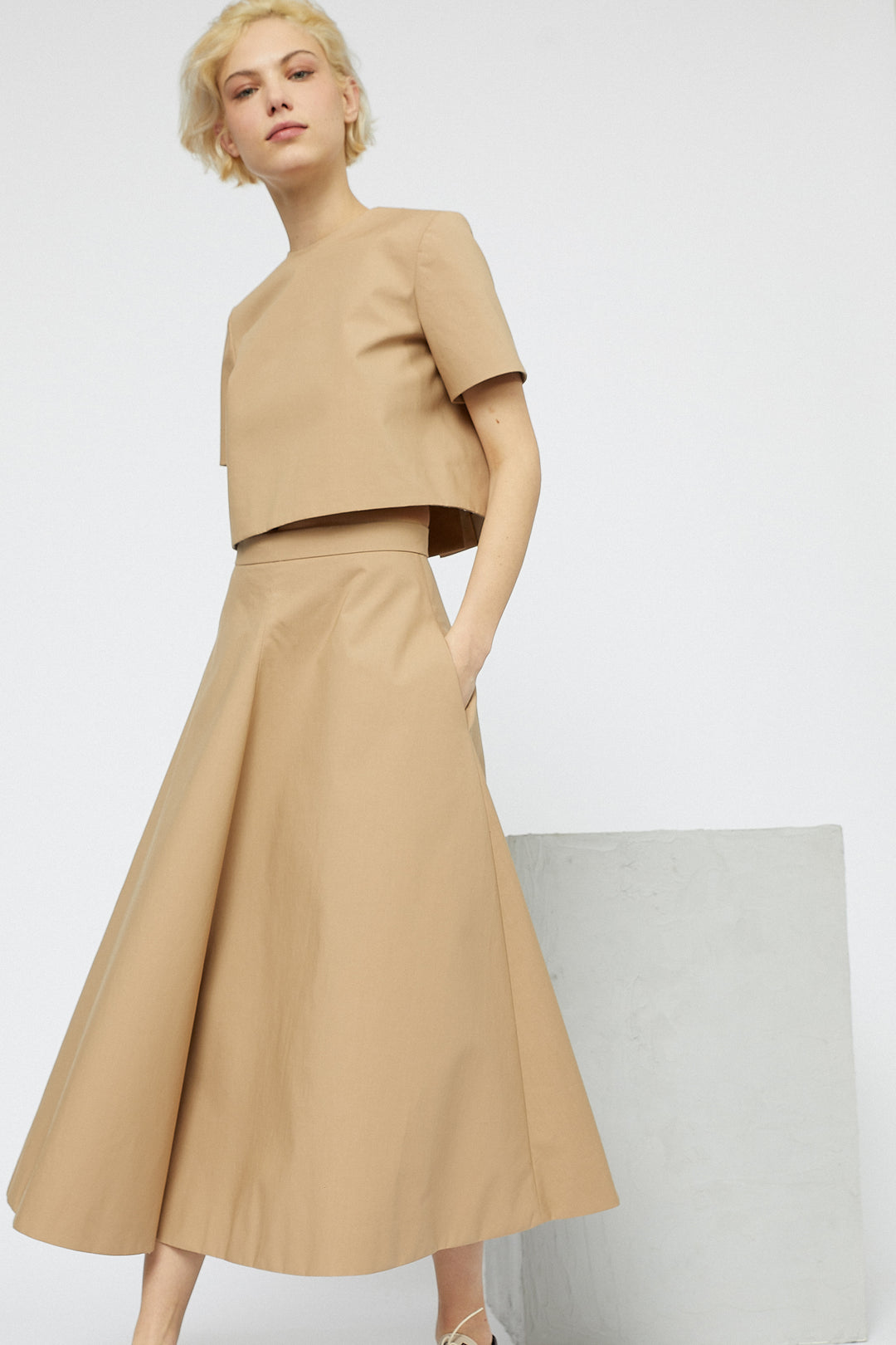 A-LINE MIDI SKIRT