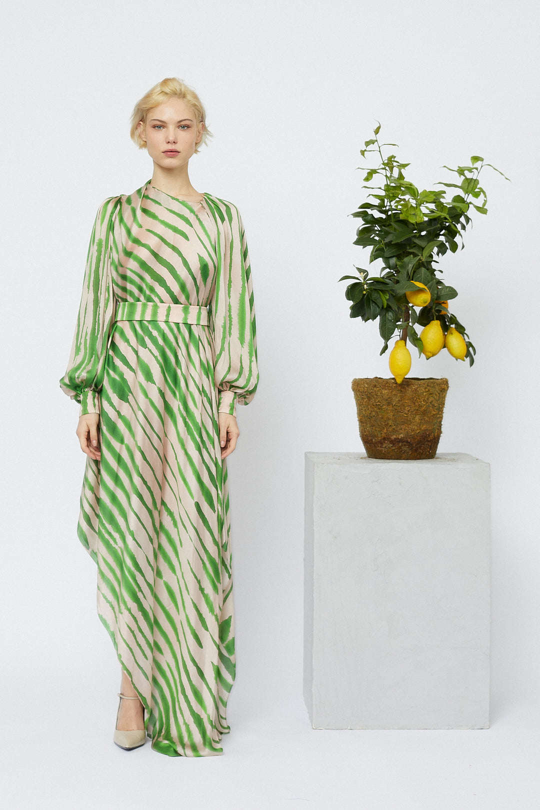 PRINTED LONG SLEEVED DRESS