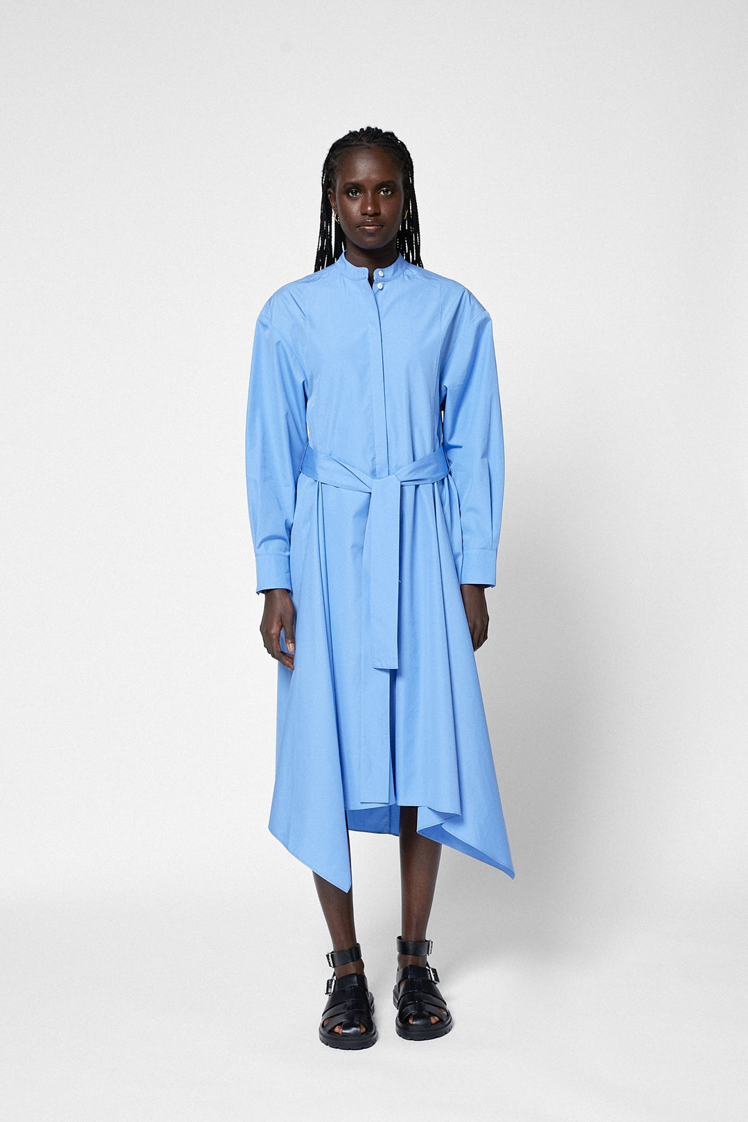 BELTED COTTON DRESS