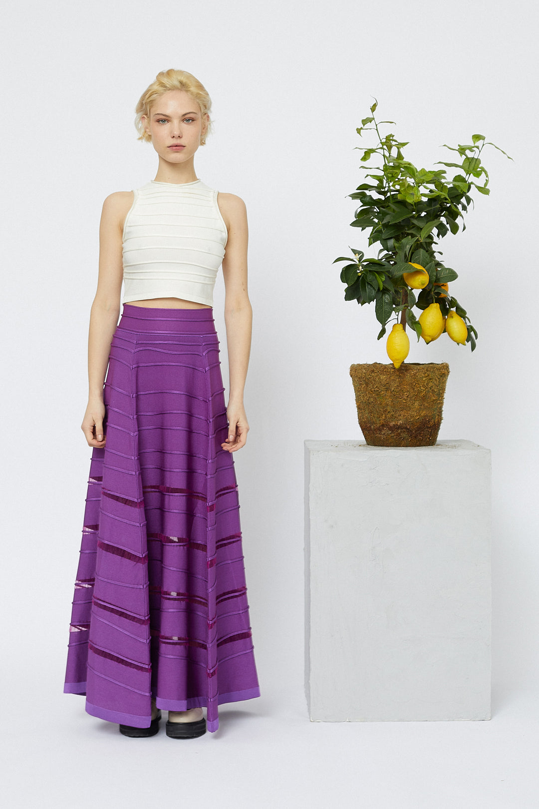 KNIT MAXI SKIRT