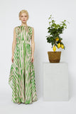 PRINTED BELTED LONG DRESS