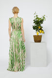 PRINTED BELTED LONG DRESS