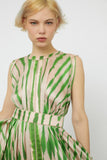 PRINTED BELTED LONG DRESS
