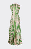 PRINTED BELTED LONG DRESS