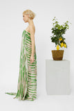 PRINTED BUSTIER LONG DRESS