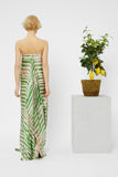 PRINTED BUSTIER LONG DRESS