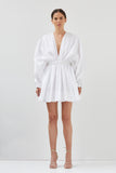 Short cotton dress with sleeves