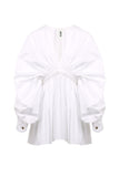 Short cotton dress with sleeves